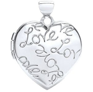 Heart Locket with Love engraved